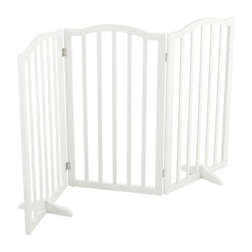 Large Folding Pet Gate Freestanding Wood Dog Fence Safety Barrier Divider Panel — image 2
