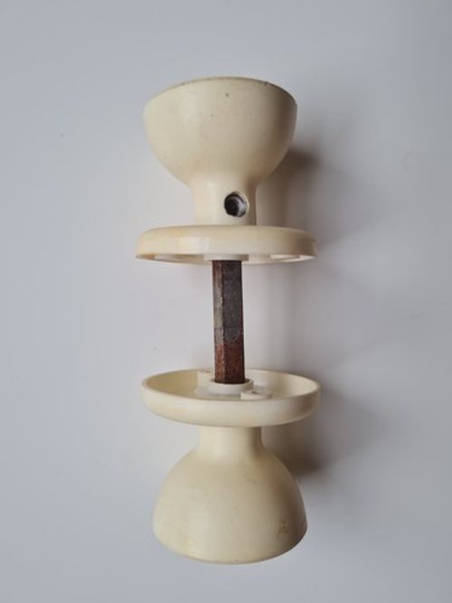 2 Pairs White Bakelite Door Knobs Vintage Antique Art Deco Door handle