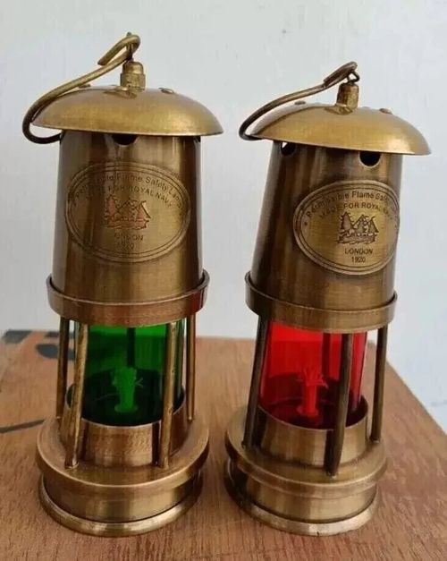 Antique Maritime Lantern Minor 2 Brass Lamp Nautical Ship Light Oil Pieces Boat — image 1