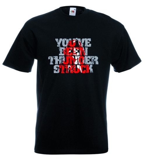 AC/DC Thunderstruck T Shirt Brian Johnson Angus Young The Razors Edge Bon Scott