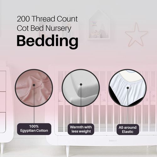 2 x pack cot bed Sheet 100% Egyption Cotton Fit Moses Basket/cot/cotbed/crib 2pc — image 2
