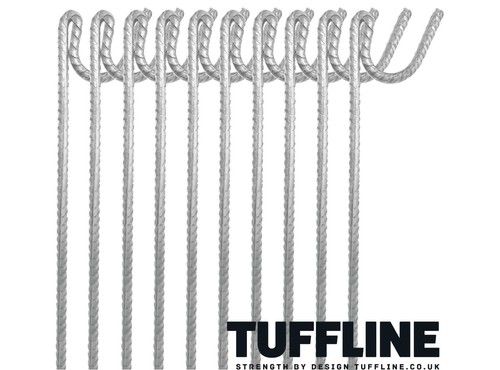 TuffLine Fencing Pins 10mm x 125cm Heavy-Duty Ribbed Hot Dipped Galvanised