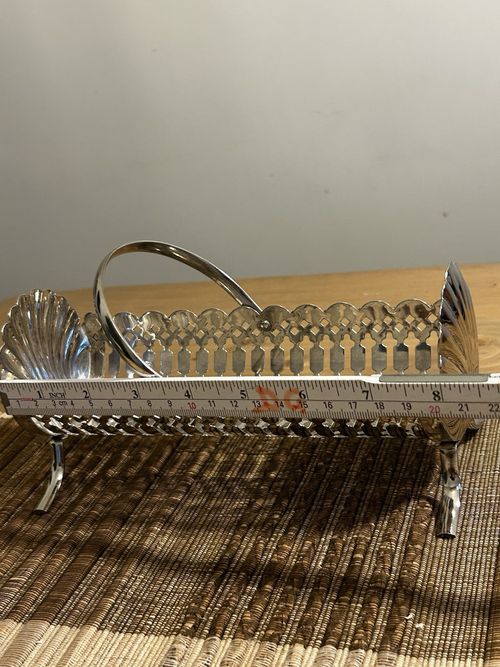 Vintage 1970 Silver Plated Filigree Art Deco Type Cracker Biscuit Trough VGC Box — image 17