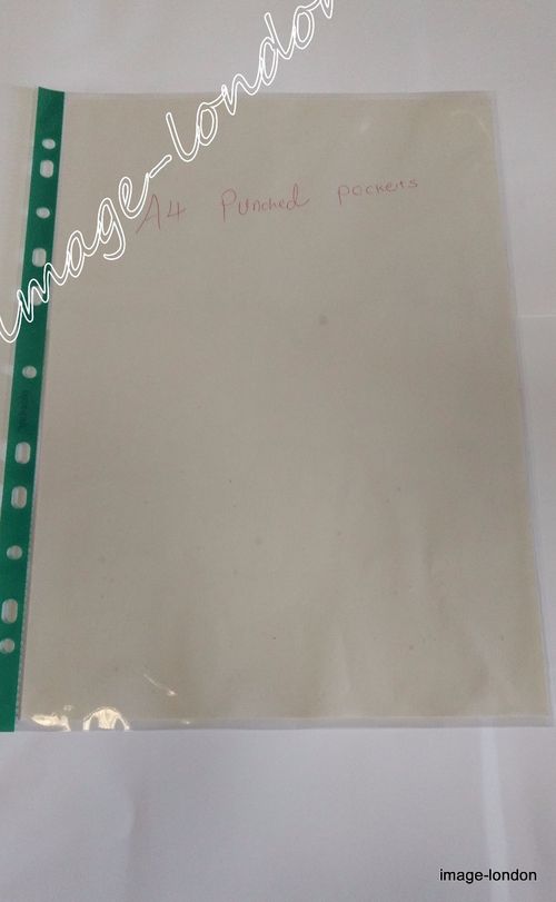 100 A4 Glass Clear Poly Strong HEAVY DUTY Punched Pocket Filing Wallets  — image 6