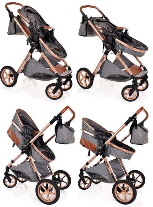 3 in 1 Pram Newborn Baby Buggy Set Travel System with Car Seat Folding Pushchair — image 10