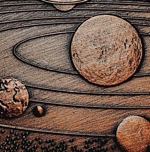 OUR SOLAR SYSTEM Antique Bronze Commemorative Coin. Earth/Mars/Moon/Astronomy — image 4