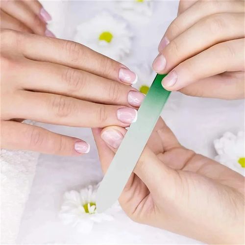 Crystal Glass Nail File With Hard Case Manicure Pedicure Tool Random Colour UK — image 3
