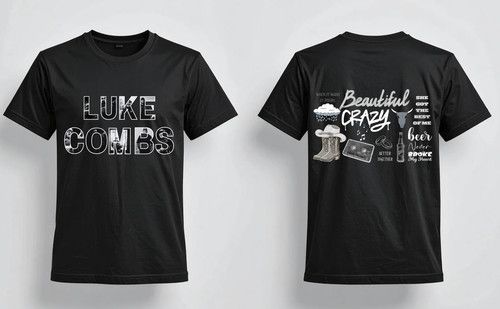 Luke Combs Concert T-shirt World Tour UNISEX BLACK ADULT KIDS TSHIRT CONCERT