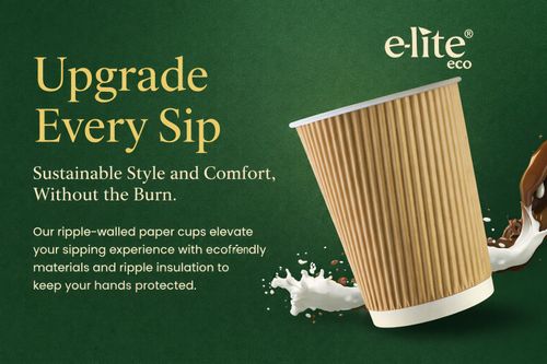 12oz Ripple Disposable Coffee Cups with Rpet Lids –Paper Takeaway Hot Cold Drink — image 23
