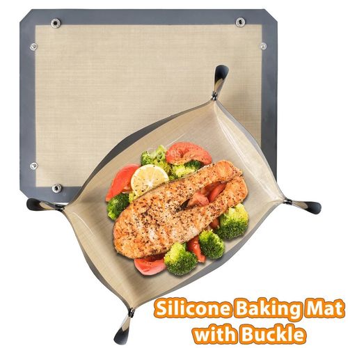 Silicone Baking Mat with Buckle Non Stick Reusable Oven Liner Baking Sheet Tray — image 2
