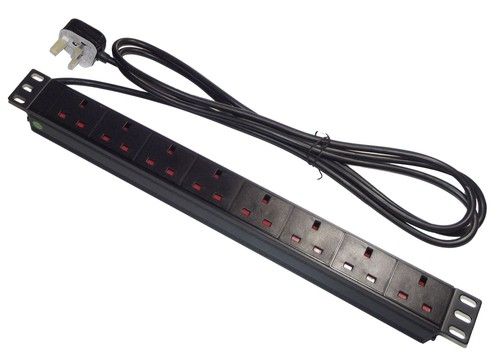 8 way UK PDU - 1U 19" Rackmount Power Distribution Unit - Horizontal or Vertical
