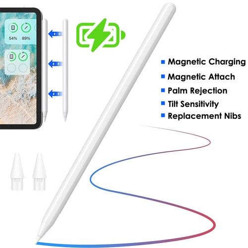 iPad Pencil 2nd Generation Magnetic Wireless Charging Stylus Pen for Apple iPad