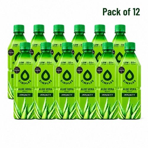 SIMPLEE Aloe Vera Drink Juice With Bits Immunity Drinks 500ml (Pack of 12)
