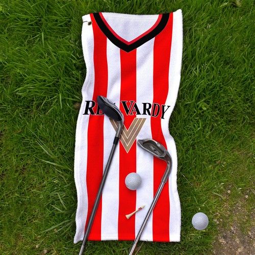 Sunderland 2001 Home Shirt Retro Football Personalised Vintage Golf Towel Clip