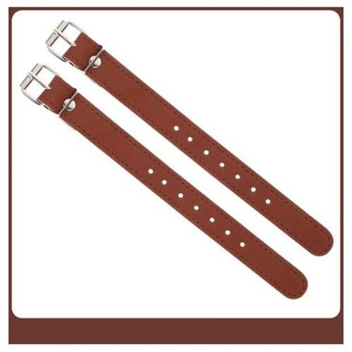 1 Pairs of Leather Basket Straps Leather Straps with Metal Buckle Brown