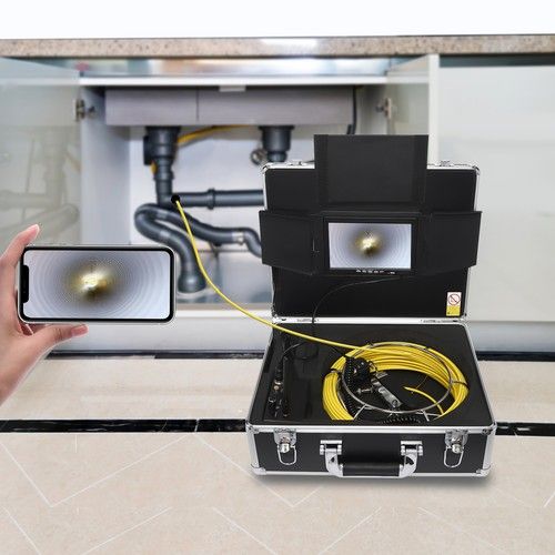 50M 7' TFT LCD Sewer Pipe Pipeline Drain Video Camera DVR Inspection CCTV C BGS