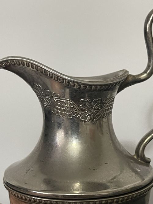 Silver Plate Grape Vine Pattern Pedestal Cream Jug/Pitcher Antique Style — image 7