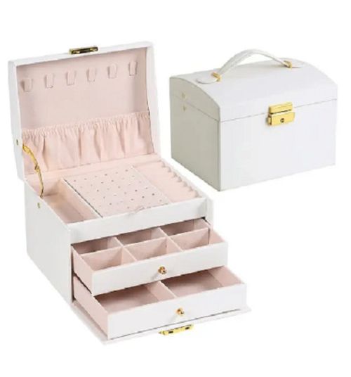 Large Jewelry Storage Box Multi 3 Layer Organizer For Jewellery Leather Storage
