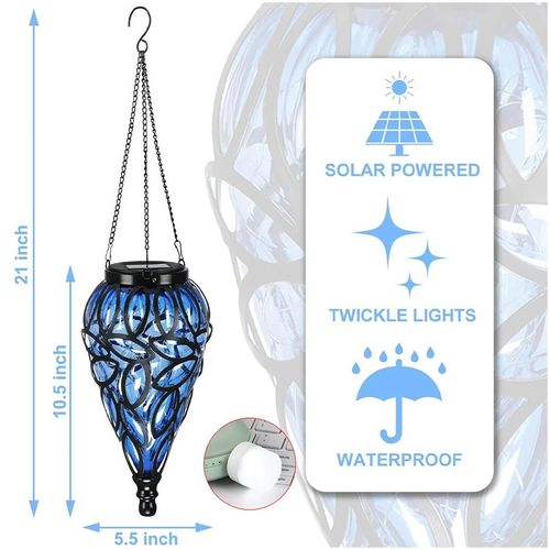 Outdoor Garden Solar Powered LED Light Lantern Hanging Yard Decoration Lamp — image 6