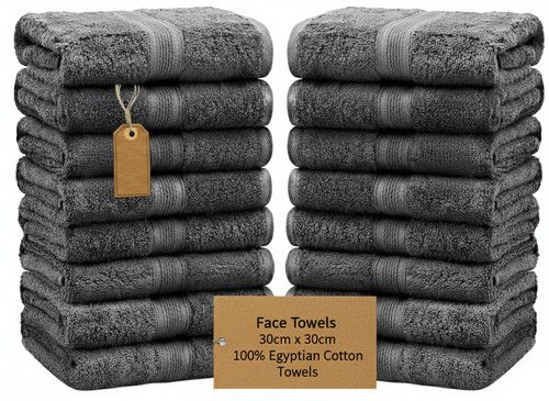 Flannels Face Cloths Towels 100% Egyptian Cotton Super Soft Washcloth Towels Set