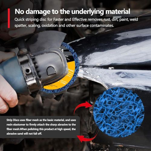 10PCS Poly Strip Wheel Discs Paint Rust Remove Abrasive Angle Grinder 115mm 4.5" — image 10