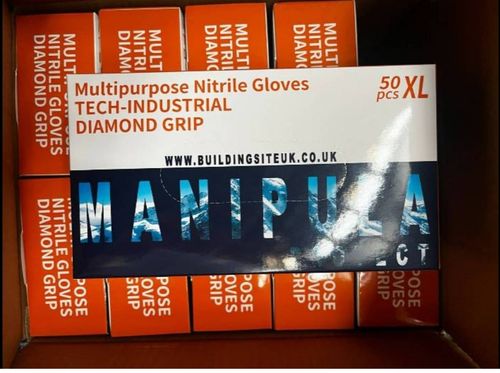Disposable Orange Extra Strong Thick Diamond Grip Nitrile Gloves  Mechanic of 50 — image 6