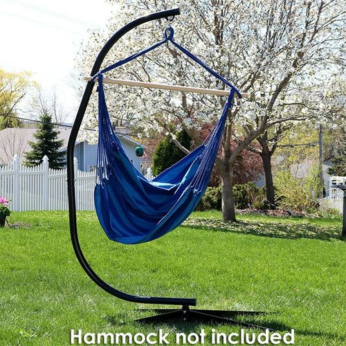 Large Heavy Duty Garden Hammock C-stand Hanging Swing Egg Chair Frame with Base — image 2