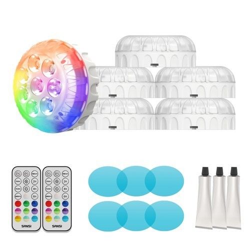 2/4/8 LED Pool Lights RGB Underwater Submersible Swimming Pool Light IP68 Remote