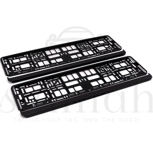 Pair of Premium Number Plate Holders | Front & Rear Frames | Stylish Matte Black — image 1