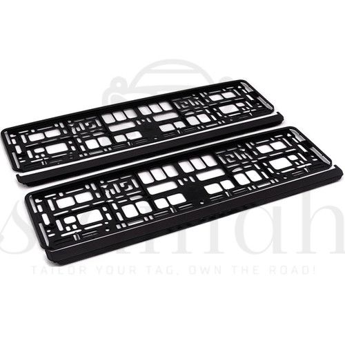 Pair of Premium Number Plate Holders | Front & Rear Frames | Stylish Matte Black