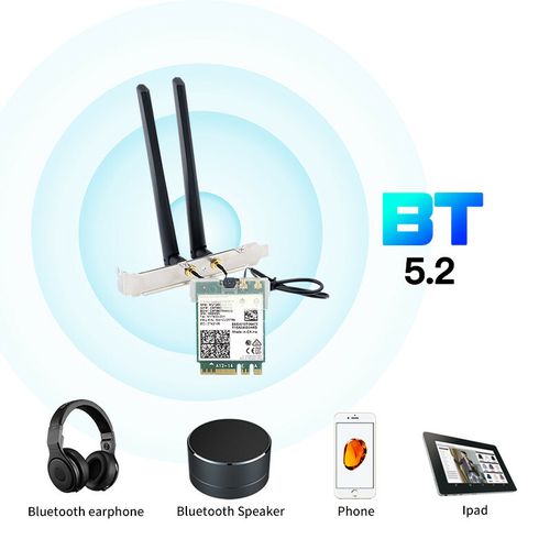 M.2 Desktop Kit Intel AX210 wifi 6E Wireless Adapter Network wifi Bluetooth 5.2 — image 4