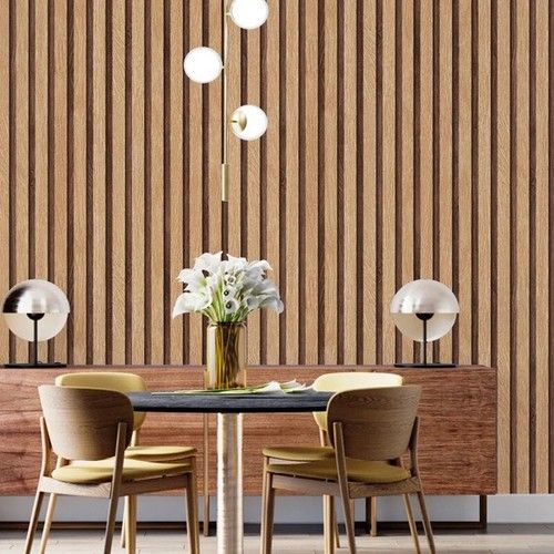 10M Self-Adhesive 3D Effect Wooden Slat Wall Panel Peel&Stick Easy DIY Wallpaper