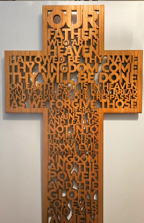 Wooden Our Father Cross - Lords Prayer Cross - Crucifix -  Wall Hanging -3 SIZES