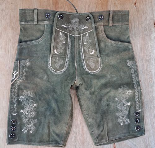 Lederhosen leather German shorts Oktoberfest mens shorts plus matching Braces — image 3