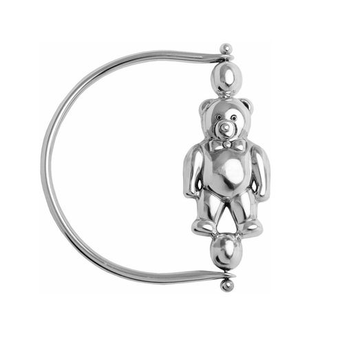 Spinning Baby Rattle Teddy Bear Edwardian Style 925 Sterling Silver English — image 2