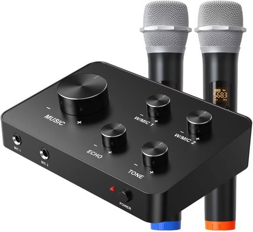 2-Channel Wireless Microphone System, for Karaoke, Smart TV, PC, Speaker, — image 1
