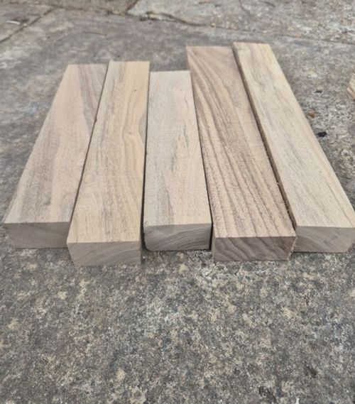 Lot of 5 Figured Walnut Offcuts - Curl Figure Timber Blank Pieces Rough Sawn