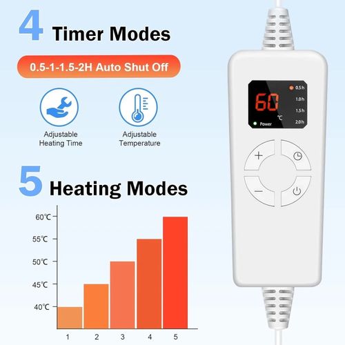 RIOGOO Heating Pad, Electric Heating Pad for Back Pain Relief, 30x60CM Soft Heat — image 2