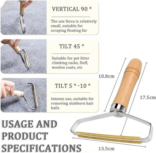 Portable Lint Remover Carpet Rake Scraper Dog Fur Fuzz Scraper Lint Roller Tool. — image 6