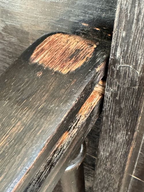 Antique MONK wooden METAMORPHIC chair table hallway solid oak CENTRE Table c1910 — image 5