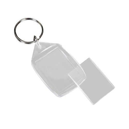 50x35mm 35x24mm Insert Clear Blank Acrylic Plastic Photo Keyrings Personalise UK