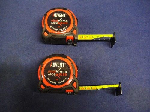 2x Advent Vice Versa Dual Read Tape 5m Metric ONLY Bottom and Top Markings ATM4-