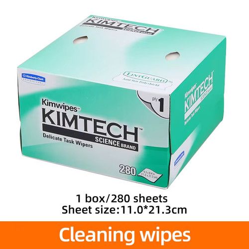 280 Fiber Optic Cleaning Wipes - KIMTECH Dust-Free Paper Box for Optics Care