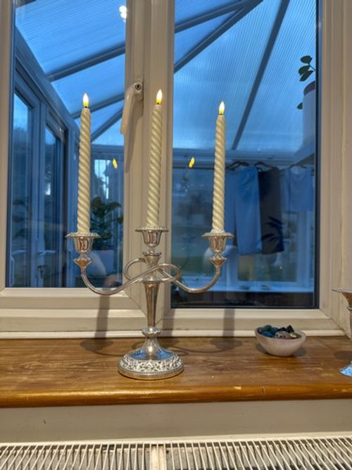 vintage Silver plated three arm Candelabra