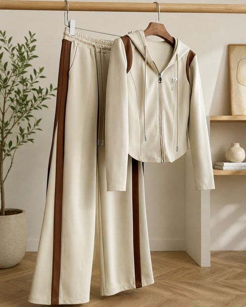 Summer Hooded Sweater and Wide-leg Pants Two-piece Suit Sports Suit Women's Set — image 5