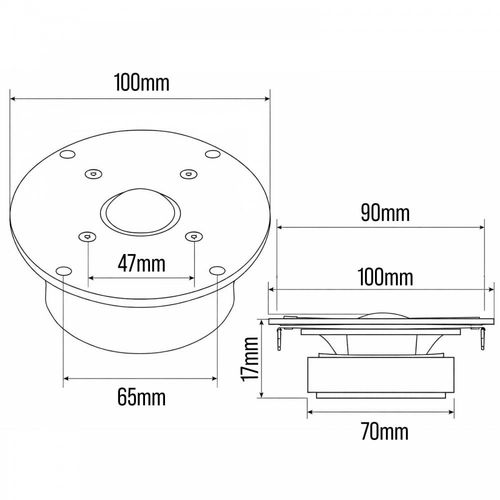1" Caged Silk Dome 40w Hi-Fi Tweeter Speaker Loudspeaker Upgrade Replacement — image 5