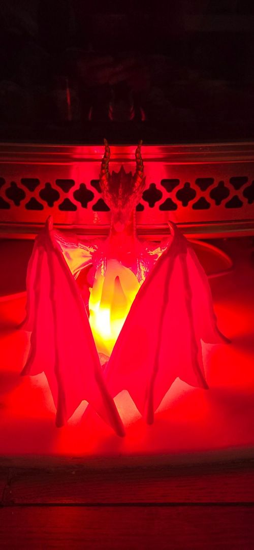 Red Dragon Flame Lamp with Remote Control & Timer – Fantasy Dragon LED Table Lam — image 11