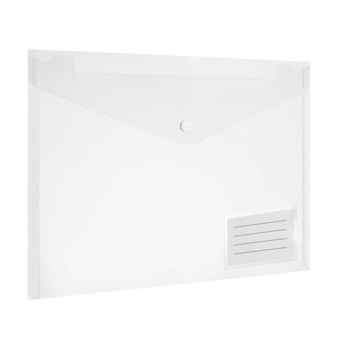 10 CLEAR A4 POPPER WALLETS PLASTIC DOCUMENT FOLDERS ENVELOPE STUD ID HOLDER FILE — image 4