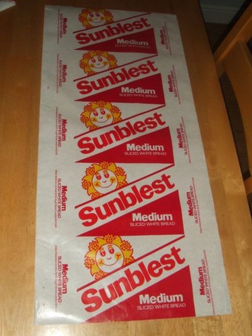 Vintage Retro  Genuine Sunblest Bread Wax Wrapping Paper 30" x 13.5" Approx
