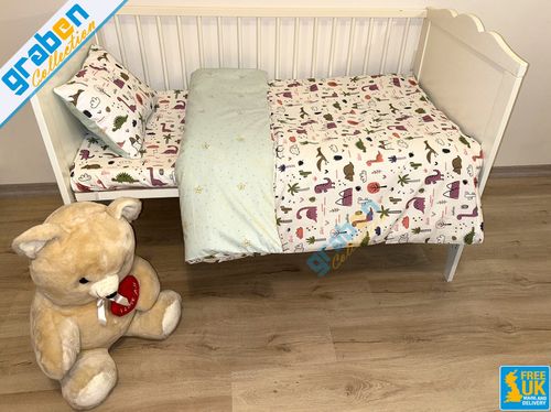 100% COTTON BEDDING SET FOR Toddler Bed Cot Bed Duvet Cover&Pillowcase 120x150cm — image 14
